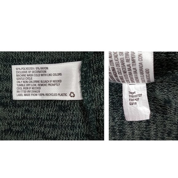 KNOX ROSE Fringed SWEATER Heathered Green French Terry: Oversized XS or Reg M - Picture 11 of 12